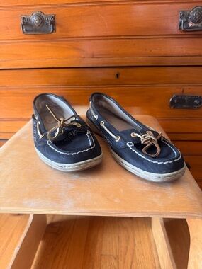 Sperry Navy Blue & Gold Boat Shoes